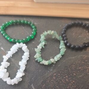 Elegant Multi-Color Beaded Bracelet Set Possible Crystals